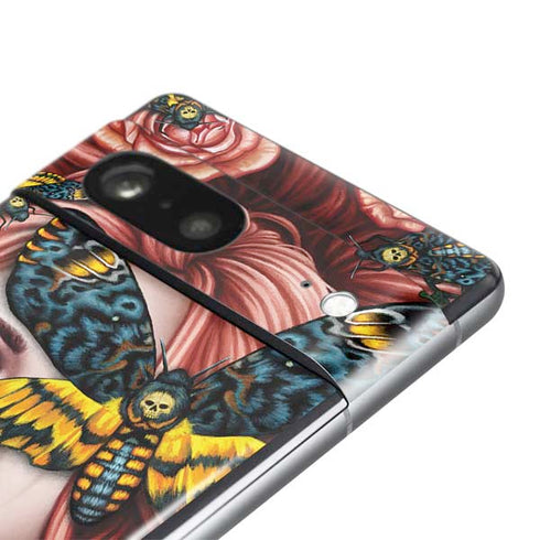 Gothic Woman and Death Moth Butterflies by Sarah Richter Pixel Skins